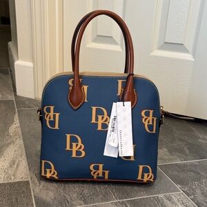Dooney & Bourke Navy and Tan Satchel